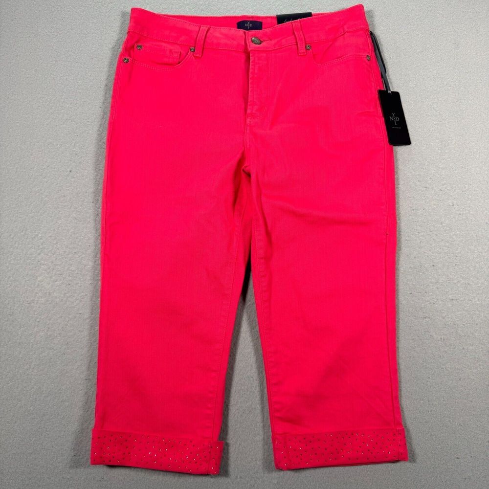 NYDJ Jeans Womens 8P Crop Pink Pants‎ Cropped Slim Fit Casual Capri Style